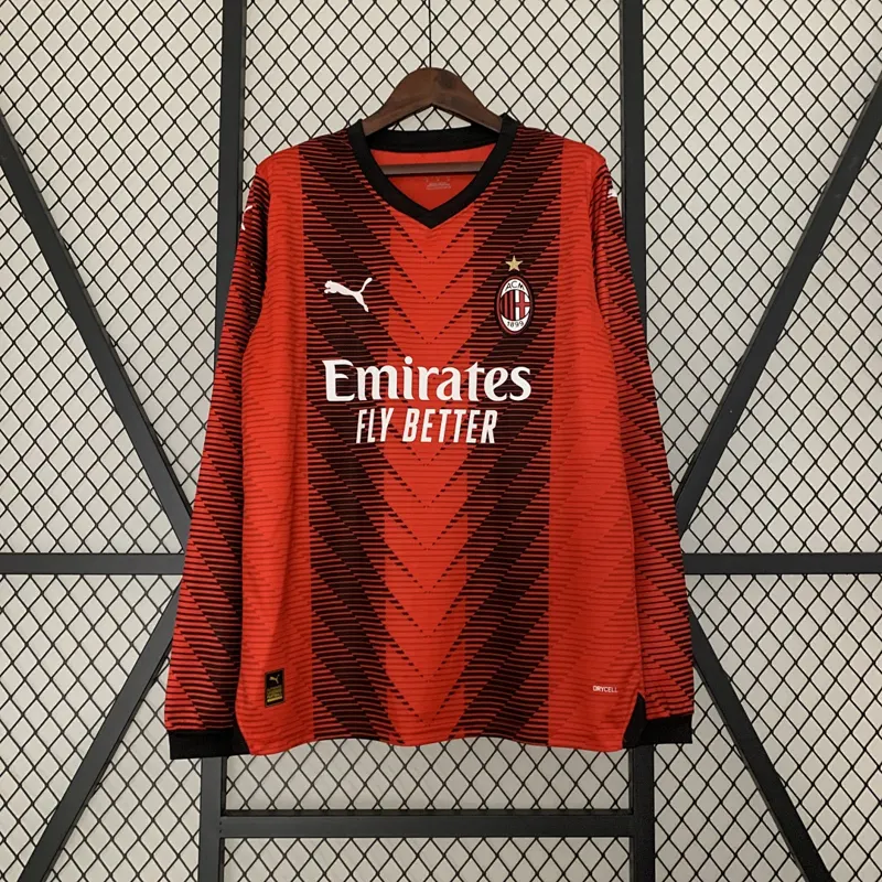 AC Milan Home Long Sleeve Shirt 2023/24 &mdash; front view