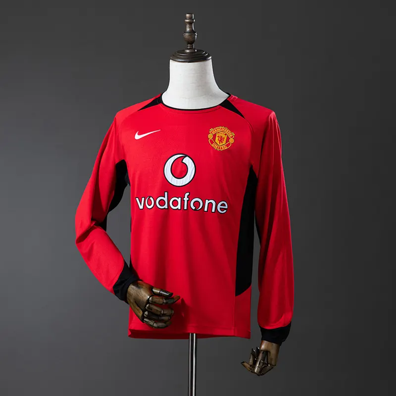 Manchester United Home Long Sleeve Shirt 2002 &mdash; front view