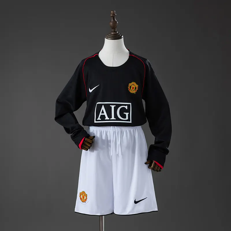 Manchester United Kinder Auswärts-Trikotset Langarm 2007/08