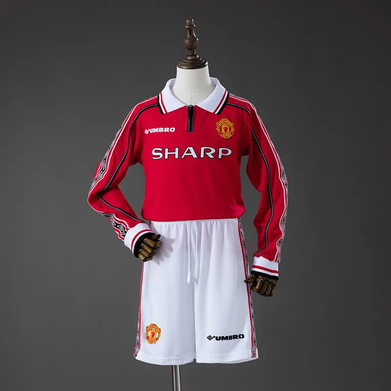 Manchester United Kids Home Long Sleeve Kit 1998/99