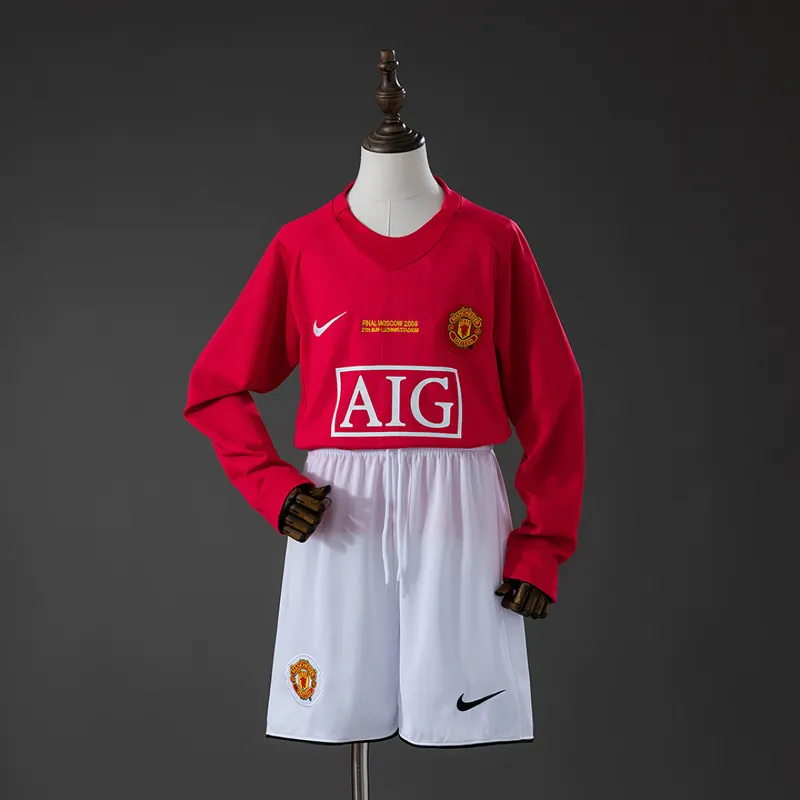 Manchester United Kids Home Long Sleeve Kit 2007/08