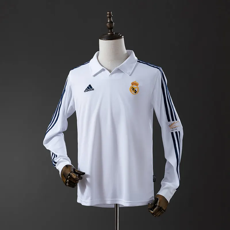 Real Madrid Home Long Sleeve Shirt 2001/02 &mdash; front view